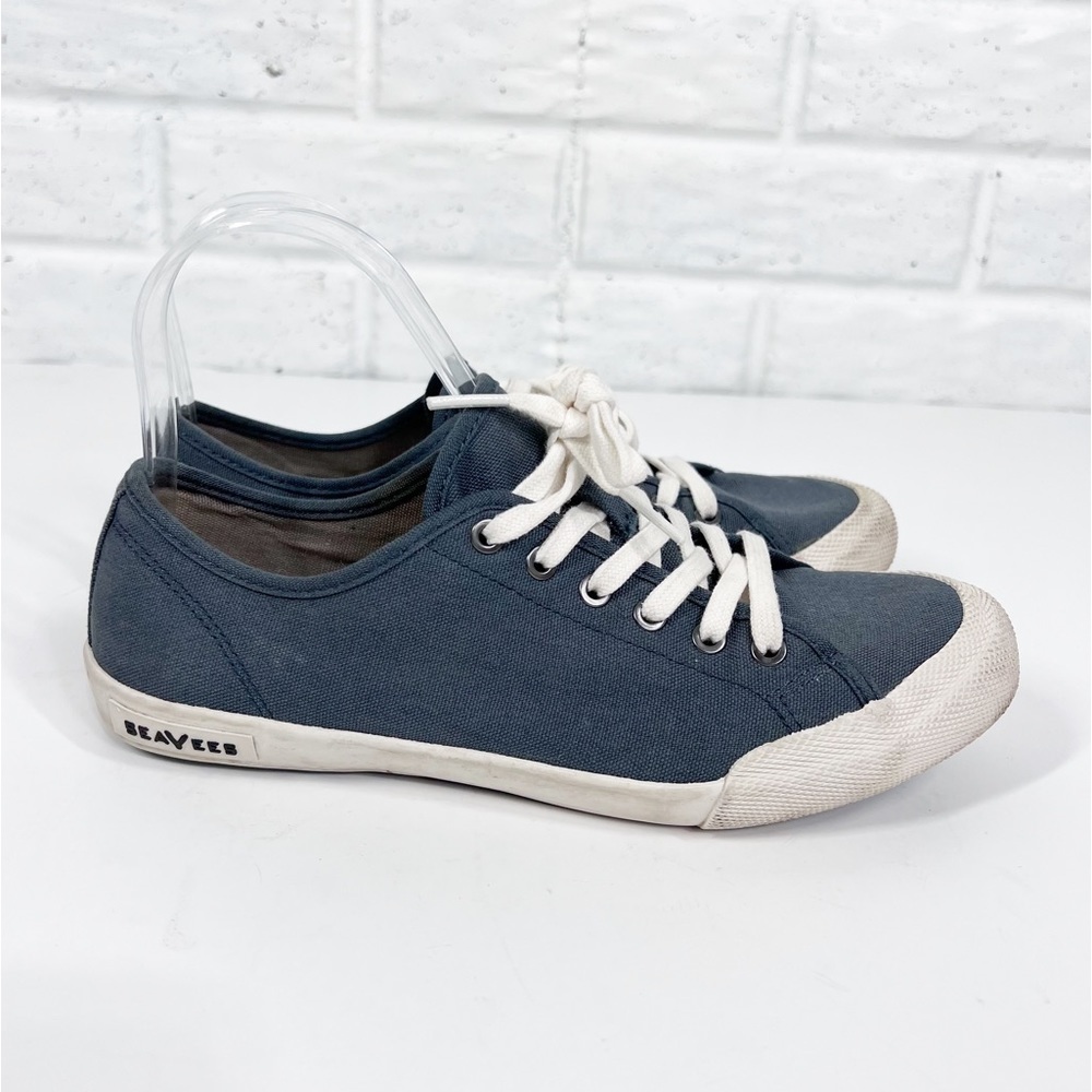 SEAVEES 7.5 blue Monterey Cotton Canvas lace up Sneakers